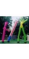 Many types of dancing balloons for rent.