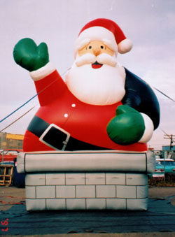 Santa Claus balloons for rent - Chimney Santa inflatables